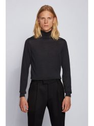 Boss Golf Musso-P 50392083 Czarny Slim Fit. Czarne golfy Boss, m, bez wzorów, z wełny, bez kołnierzyka, bez ramiączek. Za 339.99 zł.