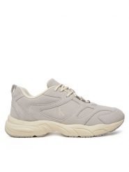 Calvin Klein Jeans Sneakersy Retro Tennis Low Mg Mix Media YM0YM01171 Szary. Szare buty sportowe casual Calvin Klein Jeans, bez wzorów, z jeansu, bez zapięcia. Za 339.99 zł.