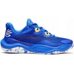 Buty do chodzenia męskie Under Armour Curry Splash. Niebieskie buty sportowe casual Under Armour, bez wzorów, z materiału, bez zapięcia. Za 461.00 zł.