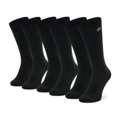 Zestaw 3 par wysokich skarpet unisex Lacoste. Czarne skarpety LACOSTE, bez wzorów. Za 119.99 zł.