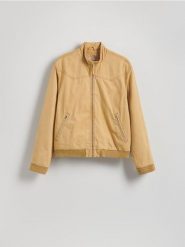 Kurtka bomberka - musztardowy. Kurtki Reserved, l, bez wzorów, z bawełny, bez kaptura. Za 159.99 zł.