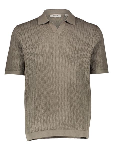 ONLY & SONS Koszulka polo "Onsmoon" w kolorze szarobrązowym rozmiar: S. Brązowe koszulki polo Only & Sons, s, bez wzorów, bez kołnierzyka, bez ramiączek. Za 79.77 zł.