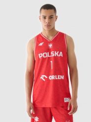 4F Koszulka reprezentacyjna męska 4F x PZKOSZ 2024 - SOCHAN - czerwona 3XL. Czerwone bezrękawniki 4F, bez wzorów, z dzianiny, bez ramiączek, na fitness i siłownię. Za 219.99 zł.