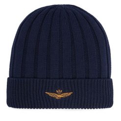 Czapka Aeronautica Militare. Niebieskie czapki zimowe Aeronautica Militare, bez wzorów. Za 179.99 zł.