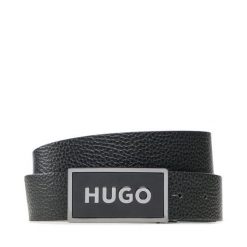 Pasek Męski HUGO. Czarne paski Hugo, bez wzorów. Za 199.99 zł.