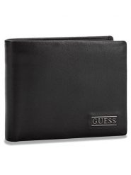 Guess Portfel New Boston Billfold W/Coin Pkt SM2509 LEA20 Czarny. Czarne portfele Guess, z aplikacjami, ze skóry. Za 169.99 zł.