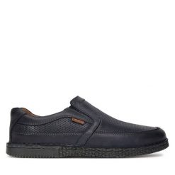 Półbuty Go Soft. Niebieskie eleganckie półbuty GO SOFT, bez wzorów, bez obcasa, bez zapięcia. Za 199.99 zł.
