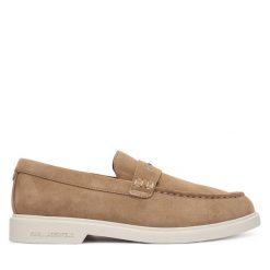 Półbuty KARL LAGERFELD. Brązowe eleganckie półbuty KARL LAGERFELD, bez wzorów, bez obcasa, bez zapięcia. Za 879.99 zł.