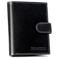 Portfel męski Rovicky N4L-RPVT-BL czarny. Czarne portfele ROVICKY, bez wzorów, ze skóry. Za 57.99 zł.