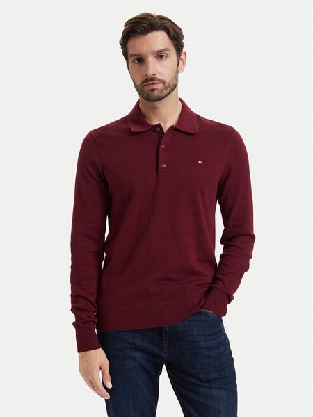 Tommy Hilfiger Sweter MW0MW36519 Bordowy Regular Fit. Czerwone swetry rozpinane Tommy Hilfiger, l, bez wzorów, z bawełny, bez kołnierzyka, bez ramiączek. Za 569.99 zł.
