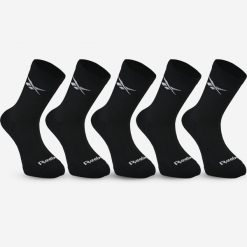 Skarpetki fitness Reebok wysokie 5 par. Skarpety Reebok, bez wzorów, z materiału. Za 69.99 zł.