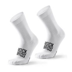 Skarpetki sportowe na rower do biegania. Białe skarpetki sportowe ROCKBROS, bez wzorów, z dzianiny. Za 54.99 zł.