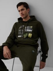 4F Bluza dresowa regular z kapturem męska - khaki M. Brązowe bluzy z kapturem 4F, m, bez wzorów, z dresówki, z kapturem. Za 199.99 zł.