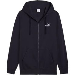 Bluza męska Puma ESS No.1 Logo Full-Zip Hoodie FL granatowa 682658 16. Czarne bluzy Puma, m, bez wzorów, bez kaptura. Za 179.00 zł.