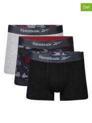 Reebok Bokserki (3 pary) "Anders" w kolorze czarno-szarym rozmiar: L. Czarne bokserki Reebok, l, bez wzorów. Za 78.95 zł.