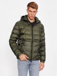 Guess Kurtka puchowa M3BL36 WF4F0 Zielony Regular Fit. Zielone kurtki Guess, m, z aplikacjami, z puchu, bez kaptura. Za 549.99 zł.