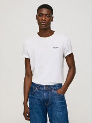 Pepe Jeans Koszulka w kolorze białym rozmiar: L. Białe bezrękawniki Pepe Jeans, l, bez wzorów, z jeansu, bez kołnierzyka, bez ramiączek. Za 97.45 zł.