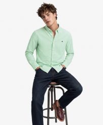 Superdry Koszula Preppy Oxford z długim rękawem - Organic Cotton, Miętowy pasek. Zielone koszule Superdry, xl, bez wzorów, z bawełny, bez kołnierzyka, bez ramiączek. Za 281.95 zł.