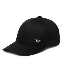 Czapka z daszkiem Emporio Armani. Czarne czapki z daszkiem Emporio Armani, bez wzorów. Za 269.99 zł.