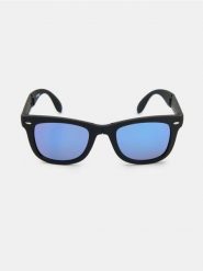 Składane okulary przeciwsłoneczne z niebieskimi szkłami - czarny. Czarne okulary przeciwsłoneczne Sinsay. Za 19.99 zł.