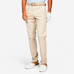 Spodnie do golfa chino męskie Inesis MW500 bawełna. Brązowe eleganckie spodnie INESIS, l, z bawełny, sportowe. Za 119.99 zł.