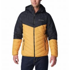 Kurtka Puchowa Columbia Eddie Gorge Hooded Jacket Męska Zimowa. Żółte kurtki Columbia, na zimę, m, bez wzorów, z puchu, bez kaptura. Za 695.99 zł.