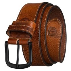 Pasek męski skórzany w jasnobrązowym kolorze z klasyczną klamrą Peterson PTN LTE-2727-TAN. Brązowe paski Peterson, bez wzorów, klasyczne. Za 59.99 zł.