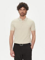 BOSS Polo Paule 4 50506195 Beżowy Slim Fit. Brązowe koszulki polo Boss, l, bez wzorów, z bawełny, bez kołnierzyka, bez ramiączek. Za 379.99 zł.