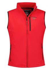 Geographical Norway Kamizelka softshellowa "Vakito" w kolorze czerwonym rozmiar: S. Czerwone kamizelki sportowe Geographical Norway, s, bez wzorów, bez kaptura, outdoorowe. Za 92.42 zł.