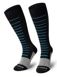 Spaio Podkolanówki narciarskie "Fierce" w kolorze czarno-szaro-turkusowym rozmiar: 44-46. Czarne skarpety Spaio, bez wzorów, z wełny. Za 86.99 zł.