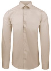 Beżowa Koszula Bawełniana o Taliowanym Kroju, Jednokolorowa. Brązowe koszule Pazzani, bez wzorów, z bawełny, bez kołnierzyka, bez ramiączek. Za 169.00 zł.