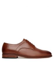 Tommy Hilfiger Półbuty Hilfiger Thunit FM0FM05533 Brązowy. Brązowe eleganckie półbuty Tommy Hilfiger, bez wzorów, ze skóry, bez obcasa, bez zapięcia. Za 459.99 zł.