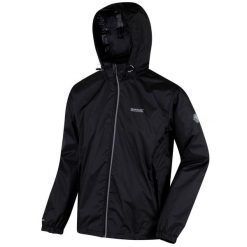 Kurtka turystyczna męska Lyle IV przeciwdeszczowa. Czarne kurtki Regatta, na lato, m, bez wzorów, z materiału, trekkingowe. Za 189.99 zł.