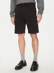Calvin Klein Szorty materiałowe Modern Twill K10K114067 Czarny Regular Fit. Czarne szorty CALVIN KLEIN, m, bez wzorów, z bawełny. Za 219.99 zł.