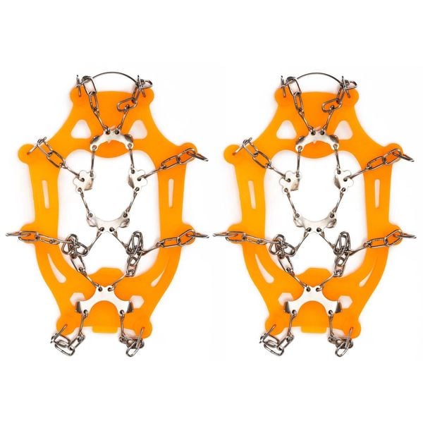 Raczki na buty turystyczne stalowe antypoślizgowe nakładki rozmiar 40-45. Brązowe buty trekkingowe SPRINGOS, bez wzorów, bez zapięcia. Za 24.99 zł.