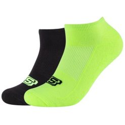 Skarpetki sportowe dla dorosłych 2PPK Basic Cushioned Sneaker Socks. Zielone skarpetki sportowe Skechers, bez wzorów, z bawełny. Za 24.99 zł.