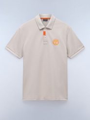 NAPAPIJRY Koszulka polo "Clanis" w kolorze beżowym rozmiar: S. Brązowe koszulki polo NAPAPIJRY, s, bez wzorów, z bawełny, bez kołnierzyka, bez ramiączek. Za 92.21 zł.