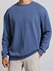 Bluza crewneck - niebieski. Niebieskie bluzy bez kaptura Sinsay, l, bez wzorów, bez kaptura. W wyprzedaży za 19.99 zł.