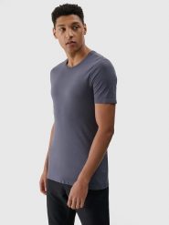 4F Koszulka sportowa w kolorze granatowym rozmiar: L/XL. Niebieskie t-shirty sportowe 4F, bez wzorów, z materiału, bez ramiączek, outdoorowe. Za 97.28 zł.