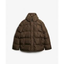 Kurtka puchowa Superdry 5 Baffle Sports. Brązowe kurtki Superdry, na zimę, xl, bez wzorów, z puchu, z kapturem. Za 635.80 zł.