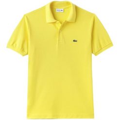 Koszulka polo w kolorze żółtym. Bezrękawniki marki LACOSTE. W wyprzedaży za 249.95 zł.
