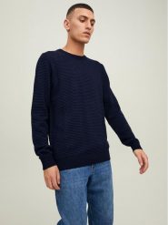 Jack&Jones Sweter 12212816 Granatowy Regular Fit. Niebieskie swetry rozpinane Jack&Jones, m, bez wzorów, z bawełny, bez kołnierzyka, bez ramiączek. Za 79.99 zł.
