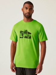 Regatta Koszulka funkcyjna "Fingal Stretch" w kolorze zielonym rozmiar: S. Zielone t-shirty sportowe Regatta, bez wzorów, z materiału, bez ramiączek, outdoorowe. Za 41.98 zł.
