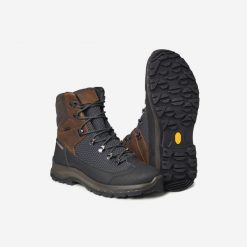 Buty outdoor wysokie Solognac Crosshunt 500. Brązowe trekkingi SOLOGNAC, bez wzorów, z materiału, przed kolano, bez zapięcia. W wyprzedaży za 349.99 zł.