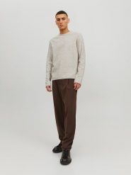 Jack & Jones Sweter w kolorze beżowym rozmiar: M. Brązowe swetry nierozpinane Jack & Jones, m, bez wzorów, bez kołnierzyka, bez ramiączek. Za 84.01 zł.