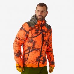 Kurtka myśliwska zimowa Solognac 900 camo treemetic fluo. Brązowe kurtki SOLOGNAC, na zimę, l, bez wzorów, z materiału, bez kaptura. Za 249.99 zł.
