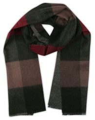 Szalik Czarno-Bordowy w Grubą Kratkę, Miękki, Firmy V.Fraas -Cashmink- Elegancki, Męski. Czerwone szaliki V. Fraas, bez wzorów, z materiału. Za 59.00 zł.
