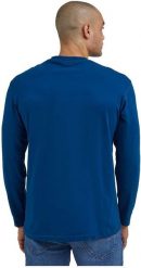 LEE LS VARSITY TEE MĘSKA KOSZULKA Z DŁUGIM RĘKAWEM LONGSLEEVE LOGO NADRUK ROYAL TEAL LL87FEA68. Bluzki z długim rękawem Lee, m, bez wzorów, bez kołnierzyka, bez ramiączek. Za 119.99 zł.