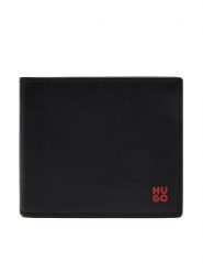 HUGO Duży Portfel Męski 50546136 Czarny. Czarne portfele Hugo, bez wzorów, ze skóry. Za 359.99 zł.
