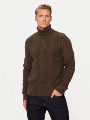 Jack&Jones Golf 12261441 Brązowy Regular Fit. Brązowe golfy Jack&Jones, m, bez wzorów, z syntetyku, bez kołnierzyka, bez ramiączek. Za 129.99 zł.